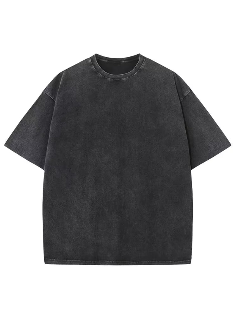 2025 Streetwear Washed Vintage T-Shirts Hip Hop Retro Punk T Shirt Women Tops Cotton Neutral Short Sleeve Acid Wash Tshirts