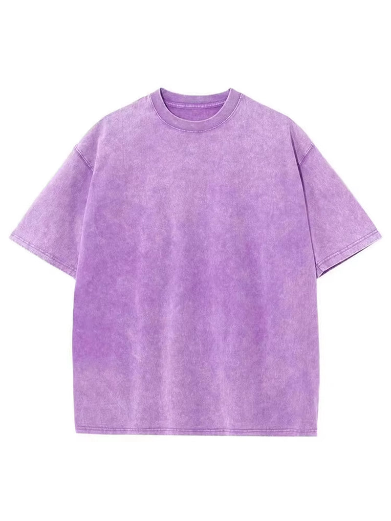 2025 Streetwear Washed Vintage T-Shirts Hip Hop Retro Punk T Shirt Women Tops Cotton Neutral Short Sleeve Acid Wash Tshirts